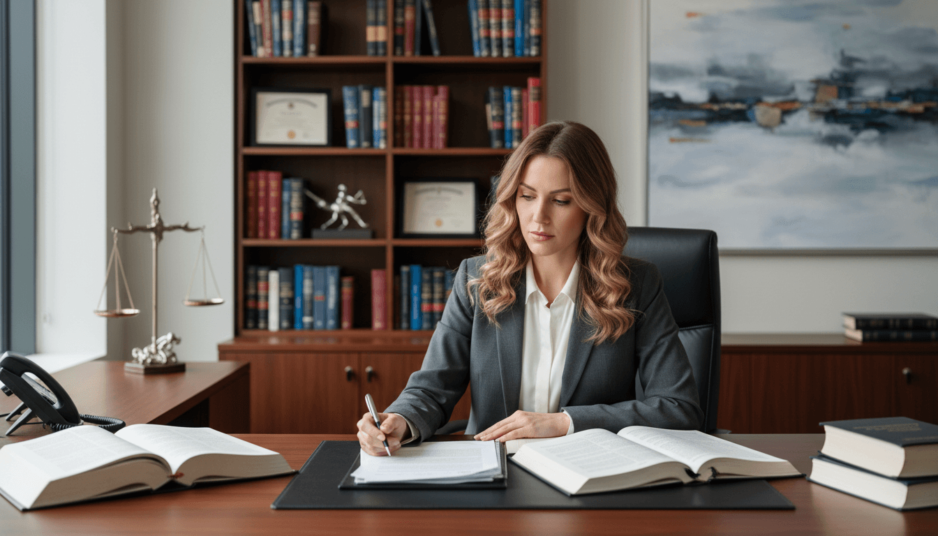 Emily Erdmann, attorney at Erdmann Legal, in professional law office setting